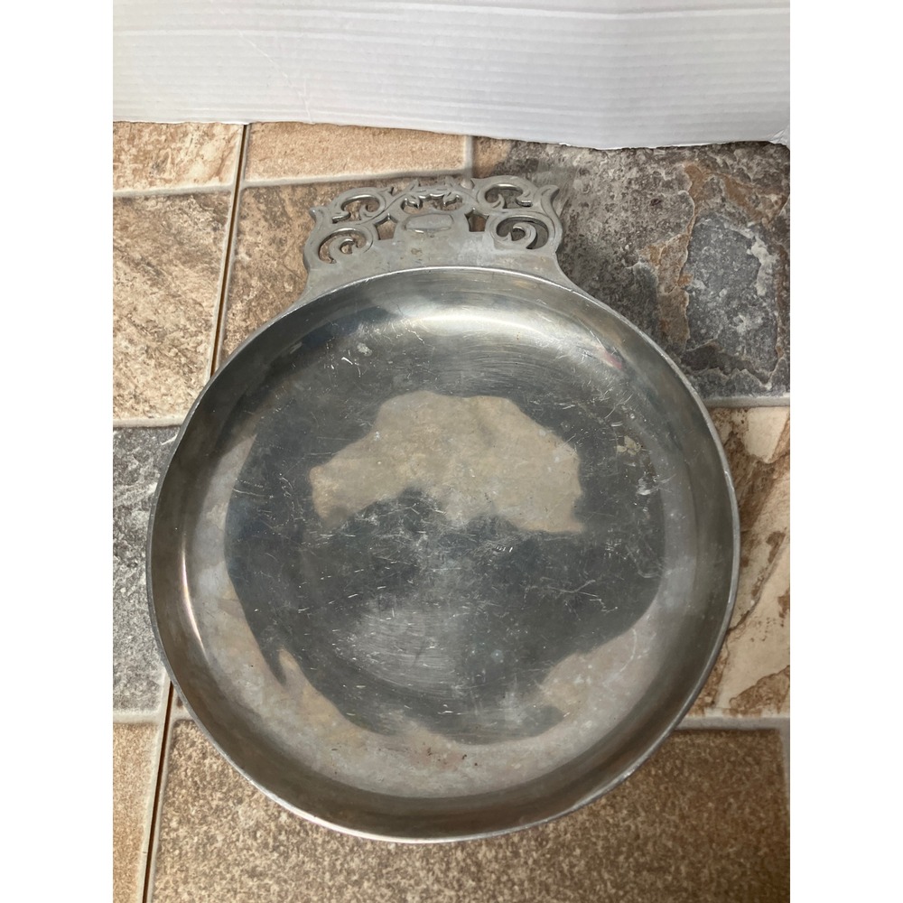Vintage Aluminum Serving Tray Decorative Handle Embossed AG211